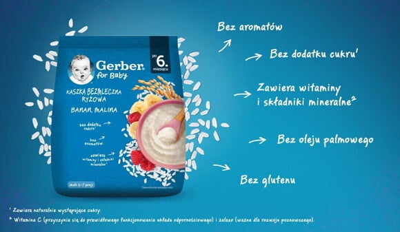 Odkryj zalety produktu Kaszka bezmleczna ryżowa Banan, Malina Odkryj zalety produktu Kaszka bezmleczna ryżowa Banan, Malina