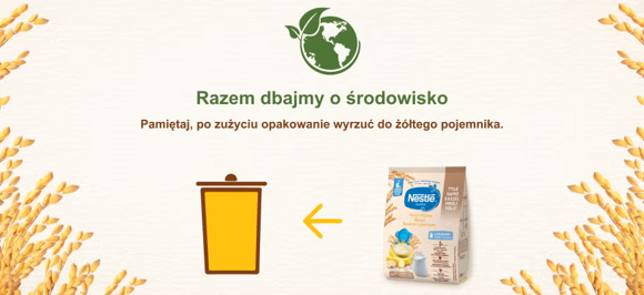 Nestlé Kaszka mleczno-ryżowa Banan Razem dbajmy o środowisko Nestlé Kaszka mleczno-ryżowa Banan Razem dbajmy o środowisko