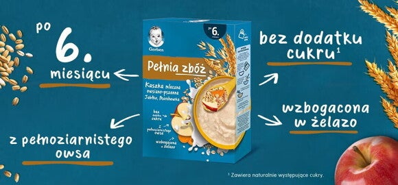 Kaszka mleczna owsiano-pszenna Jabłko, Marchewka - Benefity Kaszka mleczna owsiano-pszenna Jabłko, Marchewka - Benefity