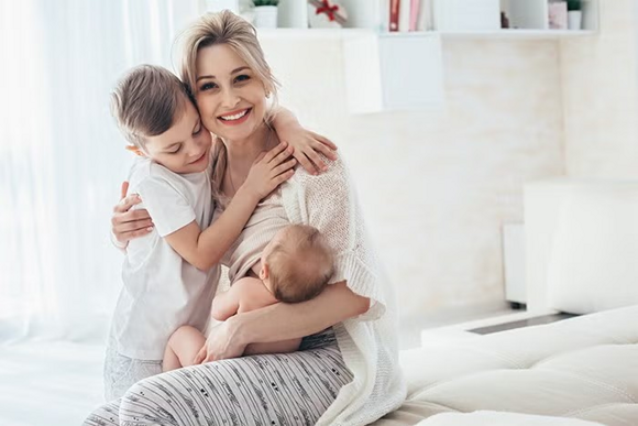 mom with children mom with children