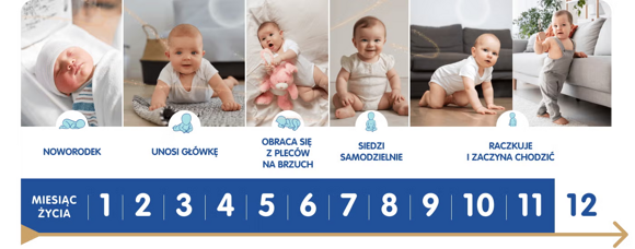Kalendarz rozwoju dziecka z zaznaczonym 12 miesiącem Kalendarz rozwoju dziecka z zaznaczonym 12 miesiącem