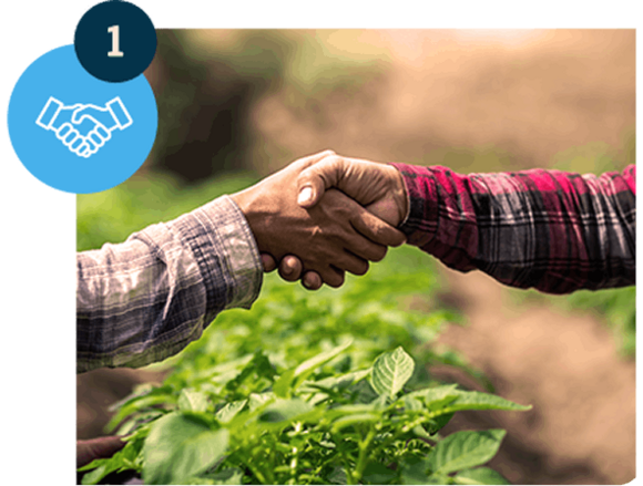 Uścisk dłoni dwóch rolników