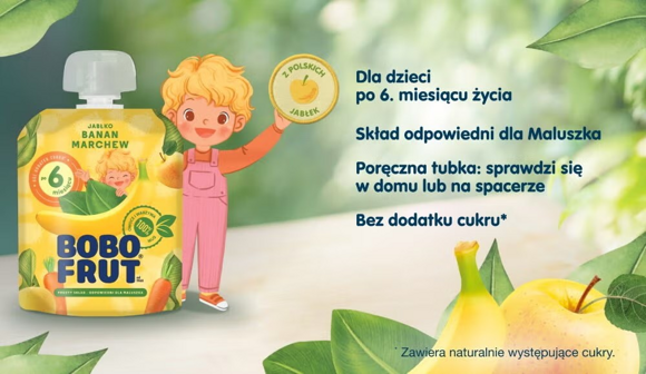 Deserek BOBO FRUT Jabłko, banan, marchew Deserek BOBO FRUT Jabłko, banan, marchew