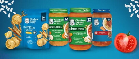 Gerber Junior GARDEN FRIUITS Banan, Gruszka, Jabłko, Brzoskwinia
