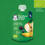 Gerber Organic deserek w tubce jabłko banan jagoda jeżyna